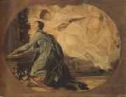 Gustav Klimt rOrganist (mk20) oil on canvas